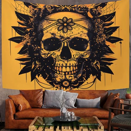 Crâne bohème Halloween pour déco murale de salon et fête