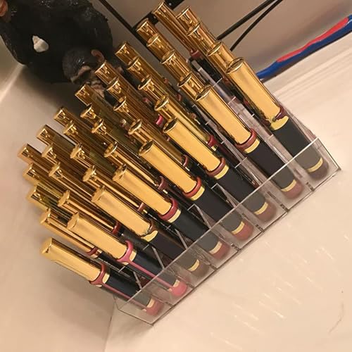 Image of Hedume 2 Pack Lipstick & Makeup Organizer, 40 Slot Acrylic Cosmetic Display Case for Lipstick, Brushes, Bottles