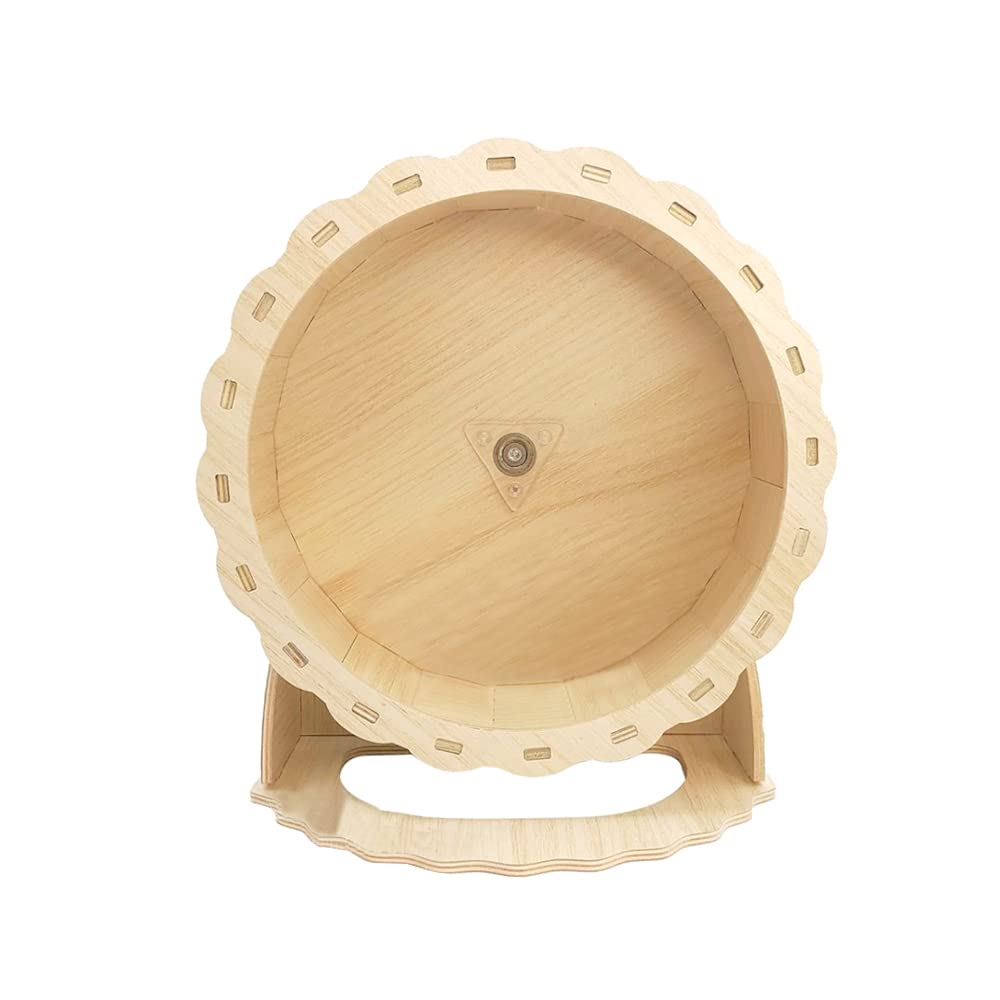 Ruota Per Criceti In Legno 21cm - Giocattolo Esercizio Per Piccoli Animali | Montaggio Fai-Da-Te Divertente