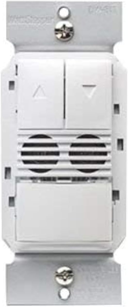 شاته view of the Wattstopper DW-311-W Dimming Wall Switch Occupancy Sensor showing wiring terminals