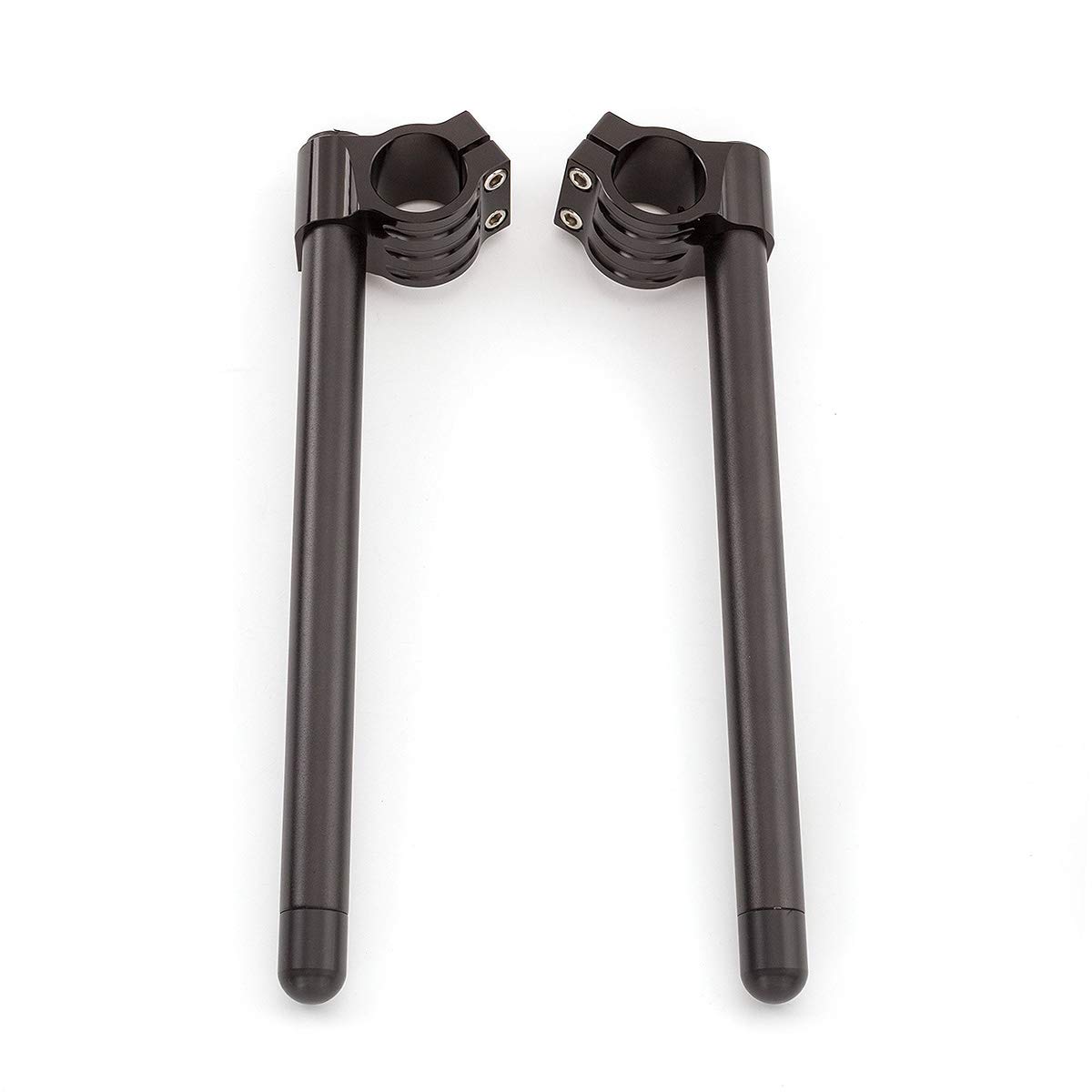 CNC Alluminio Φ 54mm Clip on Manubrio di ricambio Adatto per Forcella Universale Diametro 30mm Cafe Racer Moto Manubrio Inclinazione Angolo 7° Barre Φ 7/8 ", 30mm Clip su Montaggio Nero