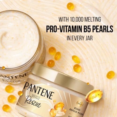 Image of Pantene Bond Repair Mask 300ml, with 10000 Melting Pro-Vitamin B5 Pearls, Reverses up to 3 years of hair damage, Visible damage repair in 1 use. Helps rebuild broken hair bonds at molecular level