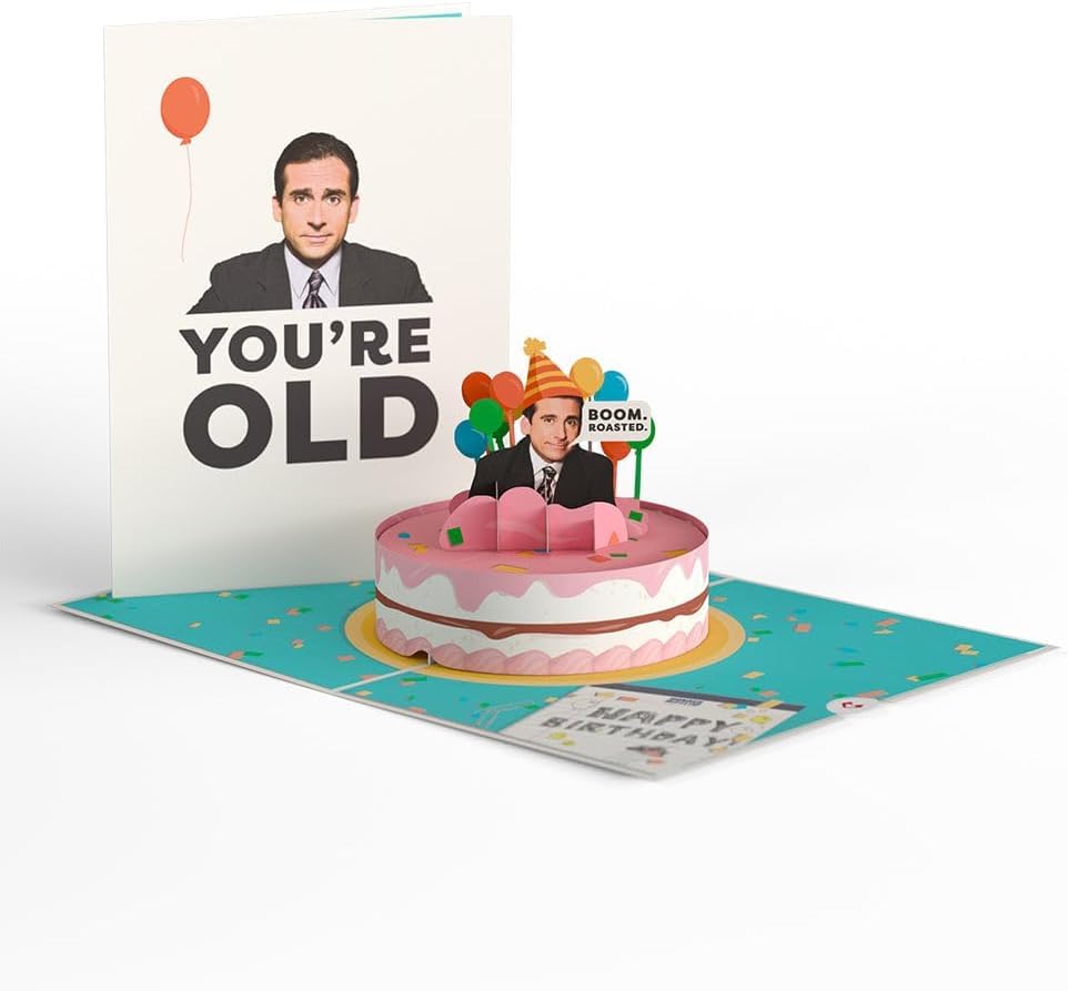 Lovepop Happy Birthday Pop-Up Card for Her and Him - 3D The Office Birthday Greeting Cards for Boys, Girls, Men, Women - Boom. Roasted. - 5" x 7"