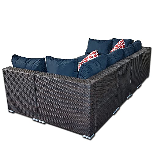 Melko Gartenmöbel Sitzgruppe Polyrattan Outdoor Möbel Lounge Rattanmöbel Essgruppe Set 8 teilig Balkon Sofa Ecklounge… – Bild 7