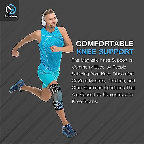 For-Knees Magnetic Knee Compression Brace Sleeve (Xlarge). Plus Size For Large Legs. Nonslip Band, Self Heating Tourmaline, #TOP5
