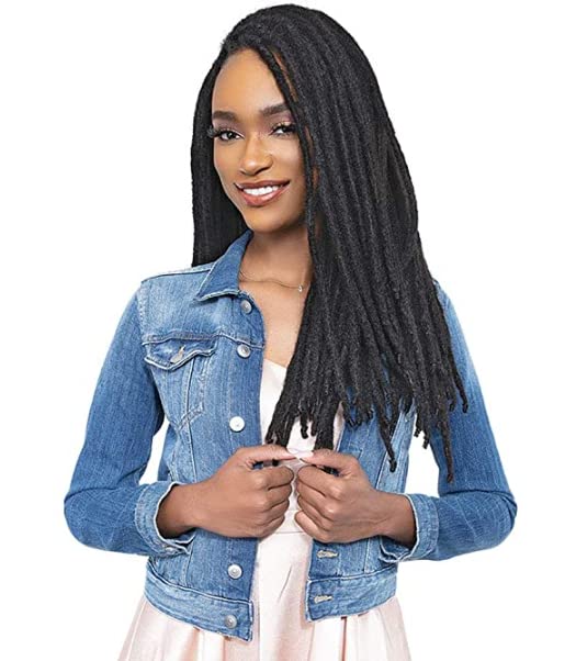 FEMI EDGE Loc N Roll 100% Human Hair Locs (10 Strands 0.7cm Thickness 3" Open Root) (14 INCH)