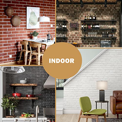 Torural 2 Vintage Brown/Red Faux Brick Wall Tiles, 3D Thin Brick Veneers For Bedroom, Bathroom, Kitchen, Fireplace And Fence Wall Panels #TOP3