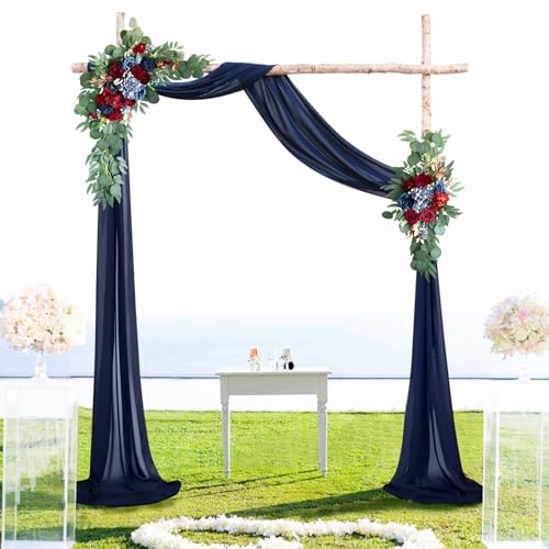 ponatia Burgundy & Navy Blue Artificial Wedding Arch Floral Swags Kit