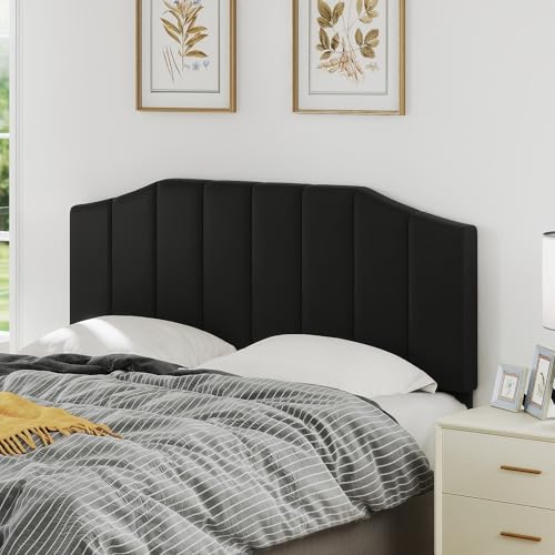 Furpopup Velvet Queen Size Headboard, Upholstered Headboard Queen/Full Size Wall Mount and Bed Frame...