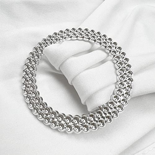 Image of Spandex Chair Sashes Bands, White, 50PCS | Stretch Chair Ties Bows, With Buckle Slider, Wedding Party Banquet Decoration
