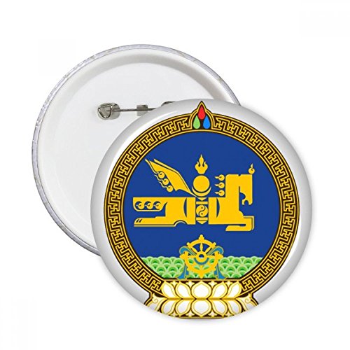Badge Mongolie sous forme de bouton rond, idée cadeau originale en lot de 5