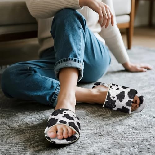 Fall Winter Open Toe House Slippers Adult Men Women Lightweight Soft Cozy Flannel Flat Shoes Indoor4