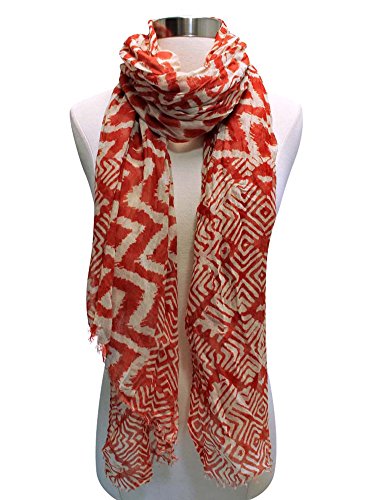 Tribal Chevron Print Crinkled Scarf Shawl2