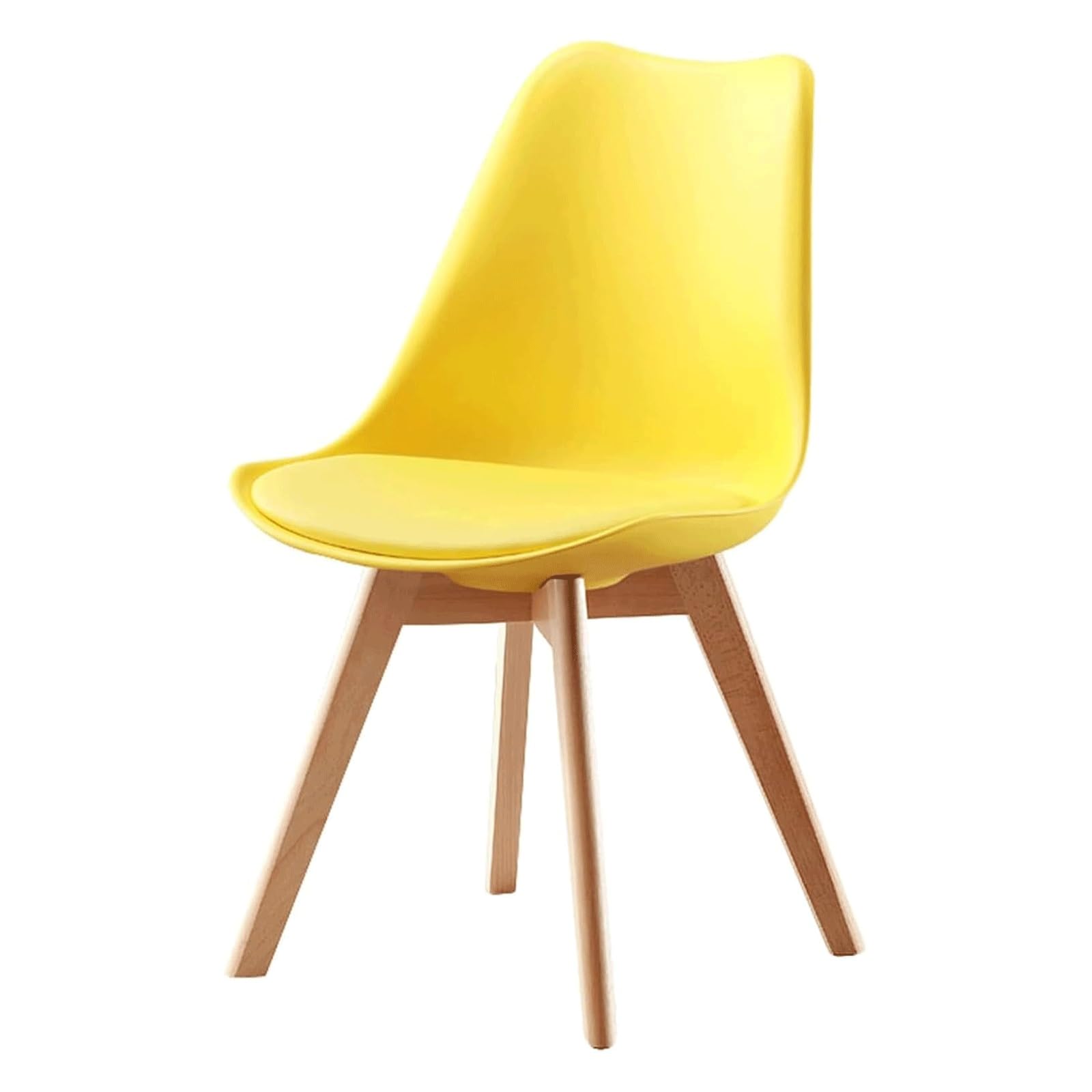 Chaises de salle à manger rembourrées en similicuir et pieds bois design
