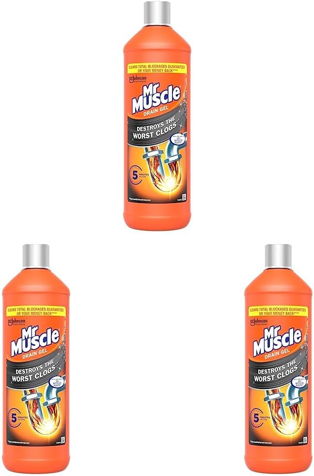 Mr Muscle Drain Unblocker, Drain Cleaner Power Gel, 1 Litre (Packaging