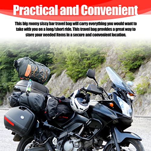 Bolsa para Sissy Bar Expandible Goldfire para Motocicleta, Resistente al Clima, Capacidad de 40L-65L, Color Negro miniatura 6