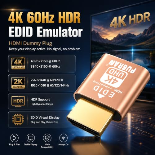 Image of 10 Pack HDMI Dummy Plug 4K@60Hz,Virtual Monitor Emulator