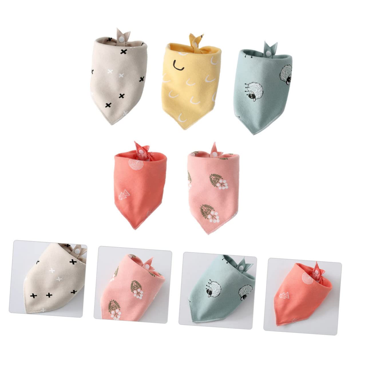 Toyvian 10 Pezzi Bavaglino Cartone Animato Bavaglino Traspirante Bambino Cotone Alimentazione Infantile Bavaglino Forniture Per L'Alimentazione Panno Per Ruttino In Cotone Addensare