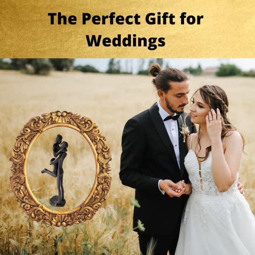 Cast Iron Couple Sculpture – Black Metal Love Statue, Wedding Figurine, Perfect Birthday & Iron For Your Beloved Him & Her, Romantic Home Decor Accent To Celebrate Your Love #TOP5