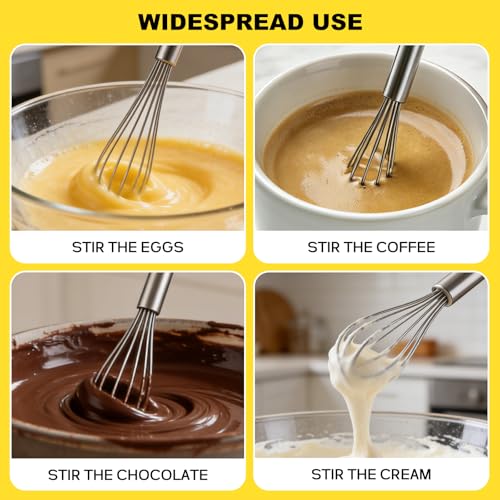 Image of NileHome Mini Whisks Stainless Steel Whisk Set 9 inch 11 inchKitchen Small Wisk Balloon Wire Tiny Whisks for Cooking, Whisking, Blending, Beating, Stirring 2 Pack
