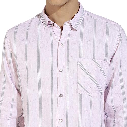 Image of CAHOOT Men's Button Up Regular Fit Shirt for Casual Wear | Regular Sleeve | Spread Collar | Button Closure | Shirts Crafted with Comfort Fit for Everyday Wear