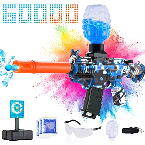 Electric Gel Ball Blaster With 60000+ Water Beads, Eco-Friendly Splatter Ball Blaster, For Outdoor Games Toys For Activities Team Games, 12+ Birthday Gifts, For Boys And Girls Adult, Blue #TOP1