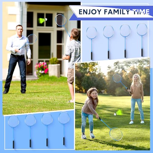 Image of 12 Pack Badminton Rackets Set Including Badminton Racquets, Nylon Shuttlecocks and Carry Bag for Outdoor Backyard Games Beginners
