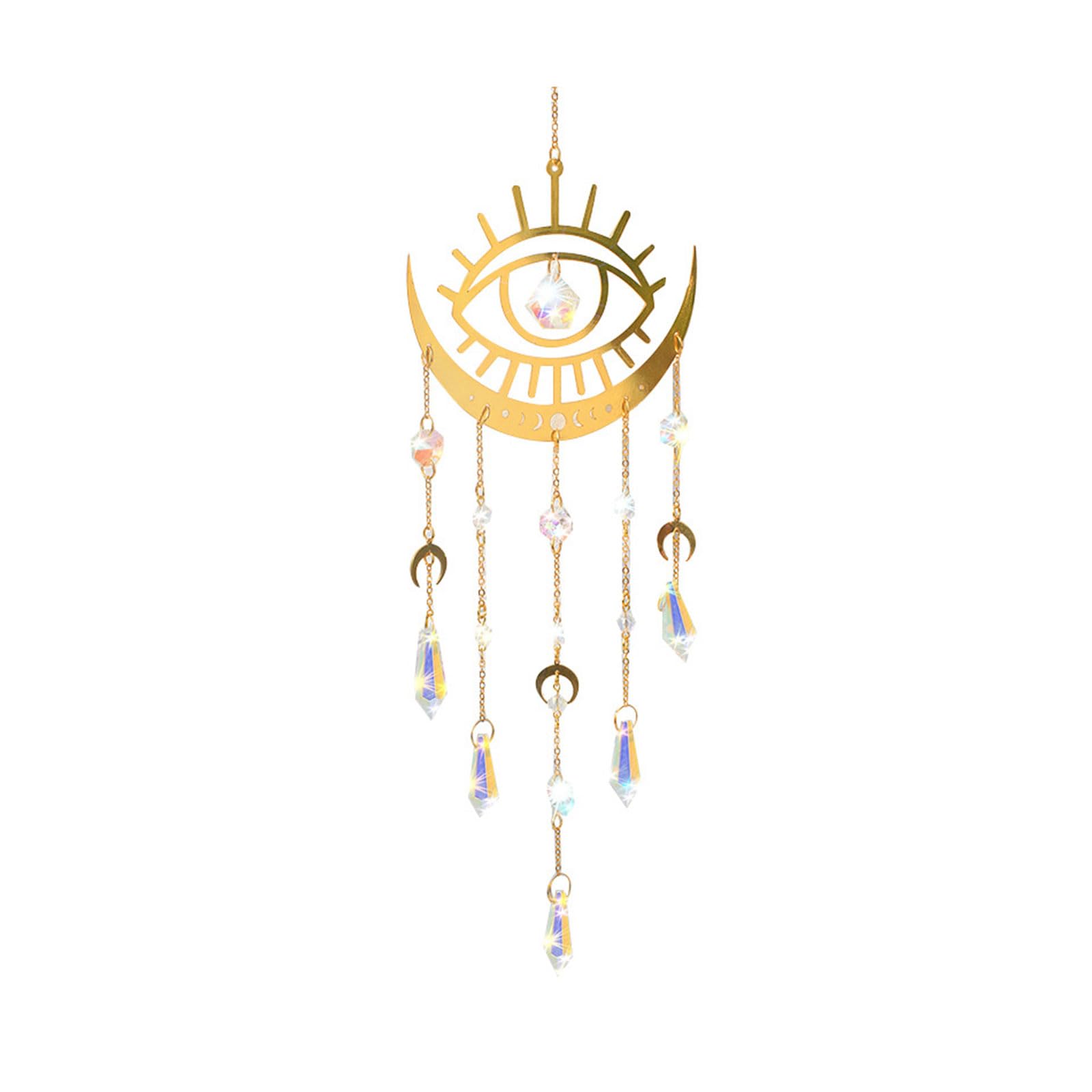 Hanging Sun Catchers with Crystals, Prisms Rhinestones Suncatchers, Rainbow Maker Pendant Indoor Window Home Car Decor Hanging Crystal Suncatchers