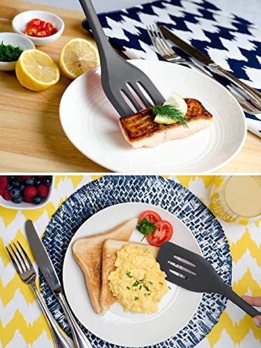 Image of Baskety Silicone Turner Spatula /Slotted Spatula, High Heat Resistant to 480F, Hygienic One Piece Design, Non Stick Rubber Kitchen Utensil for Fish, Eggs, Pancakes, Wok Black Pack of 1