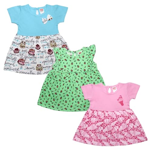 LuvLap Baby Girls Regular Fit 100% Cotton Half Sleeve Girls Knee ...
