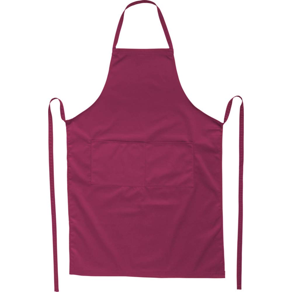 DayStar Apparel 230 Two Patch Pocket Bib Apron (12 Pack), Maroon