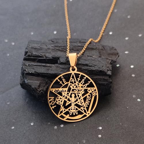 Colgante Tetragramatón Acero Inoxidable Joyería Wicca Amuleto