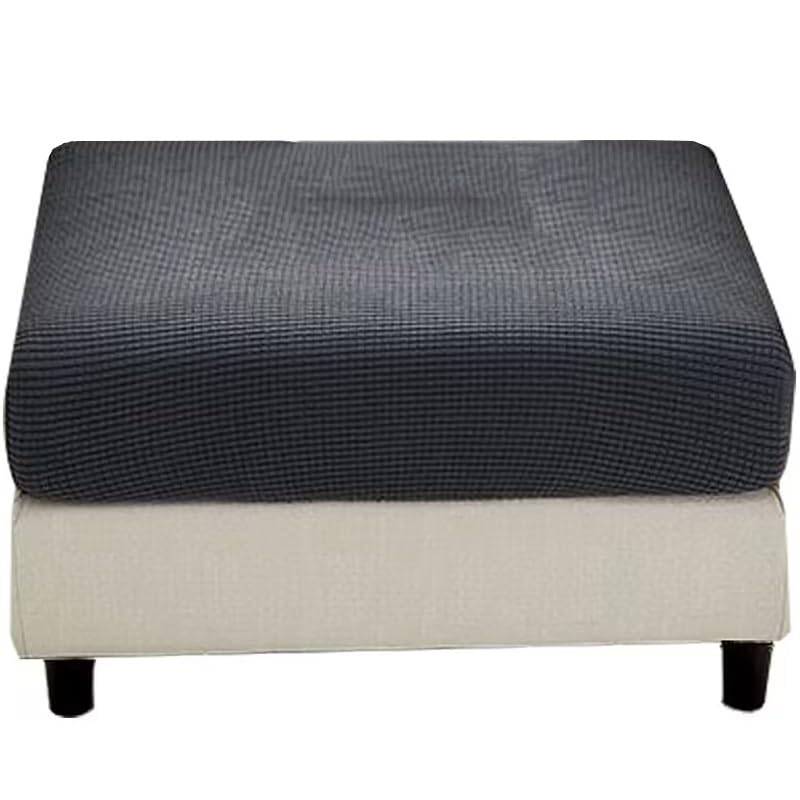 Stool Covers Square Rectangular Footstool Cover Stretch Ottoman Cover, Thicker Stretch Pouffe Cover Foot Stool Jacquard Velvet Slipcovers With Elastic Bottom, Machine Washable (Color : #9, Size : 10
