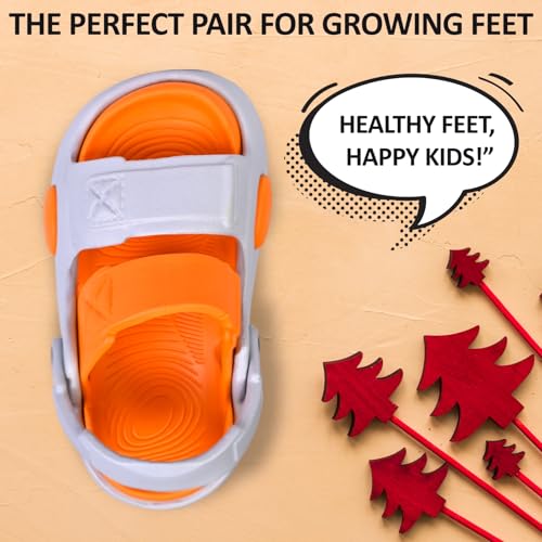 Image of GLJ Kids Comfort Clogs Sandals For Boy And Girl, 1 to 4 Years, Two-Strap Design, Easy To Wear Slip On, Dust and Waterproof, 7101