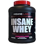 Insane Labz Insane Whey,100% Muscle Building Whey Protein, Post Workout, BCAA Amino Profile, Mass Gainer, Meal Replacement, 5lbs, 60 Srvgs, (Strawberries & Cream)
