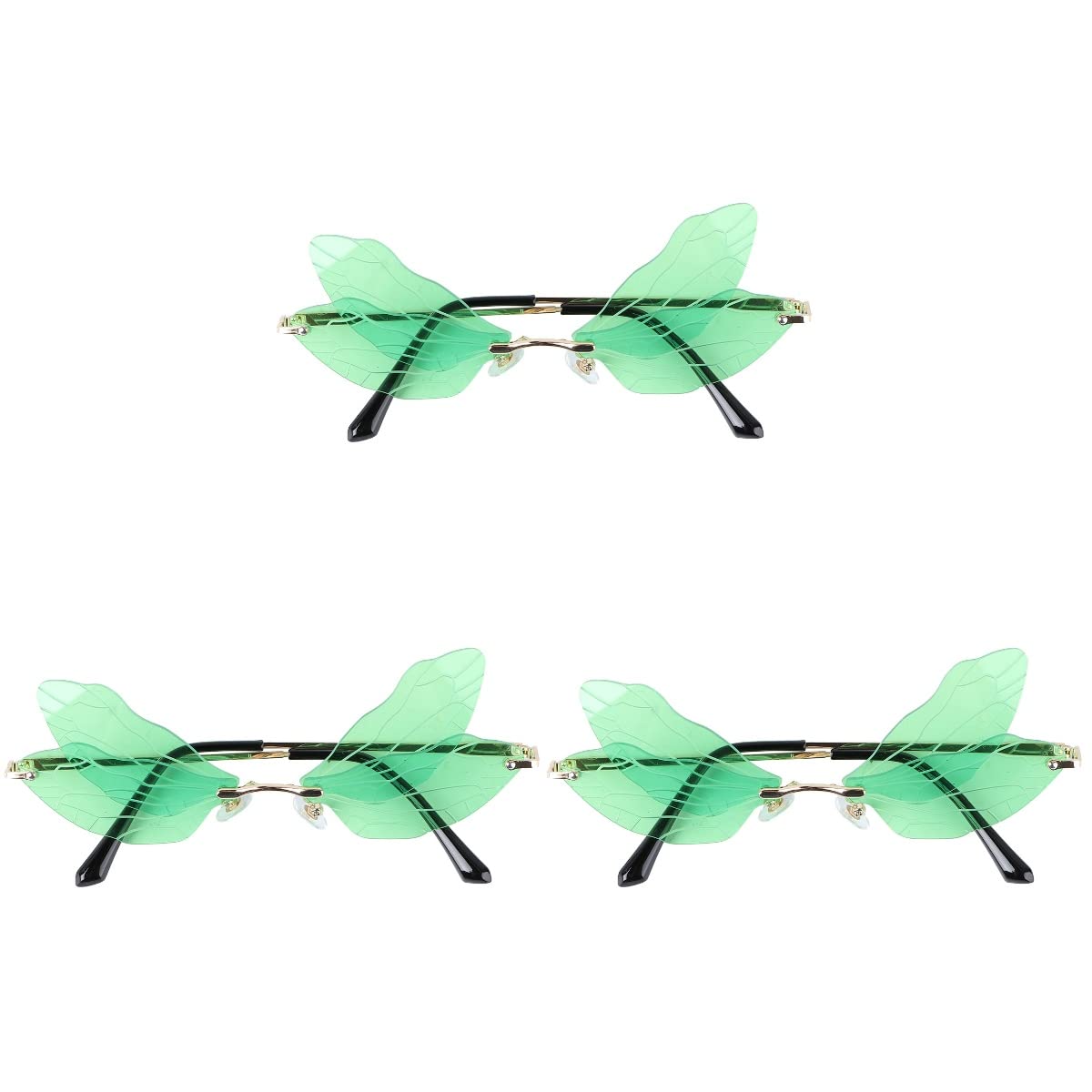 INOOMP 3 Pcs Sunglasses Photo Glasses Props Party Glasses Dragonfly Wings Glasses Decorative Glasses