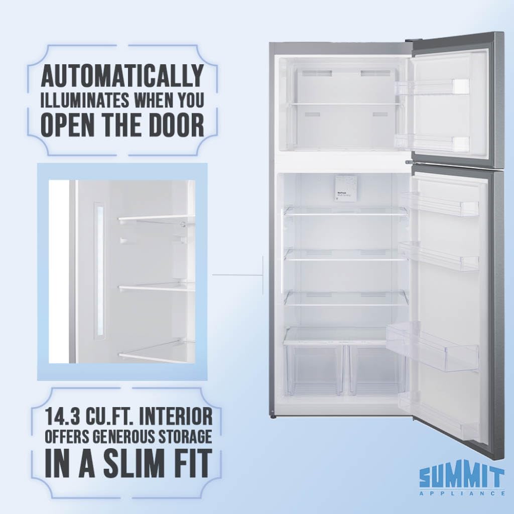 Summit 28" Refrigerator, Top Mount Freezer, Full Size, Energy Star Certified, White- CTR15SS (Stainless Steel, Right Hand Door) on Fridge.com