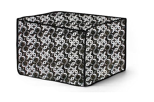 Image of The Furnishing Tree PVC Waterproof Microwave Oven Cover Compatible for Panasonic 20L NN-CT26HMFDG Trellis Pattern Grey