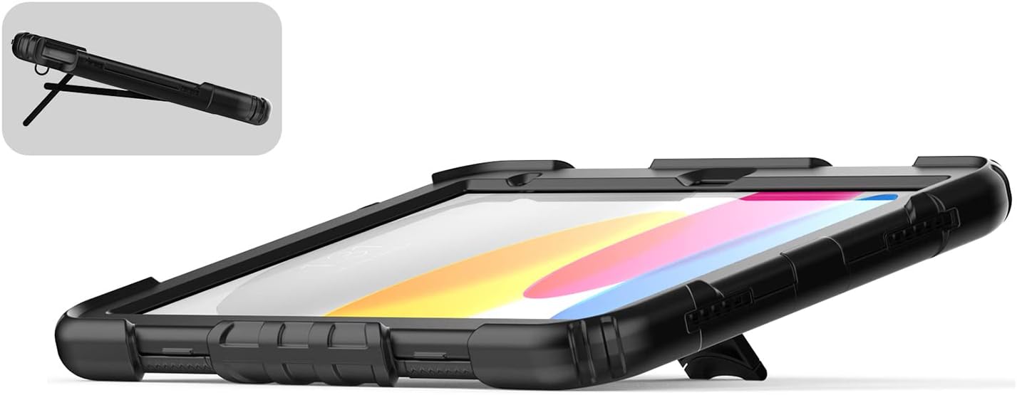 Sahara - Raider Series Heavy-Duty Case for iPad 11'' (A16) and iPad 10.9" (10th Gen), Scorpion Black, (TB00279)