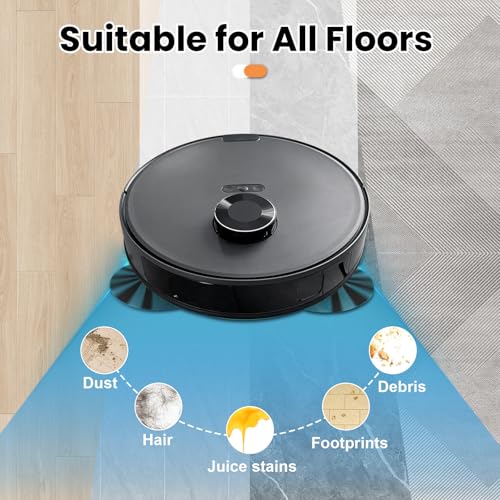 Image of 19 Packs Accessories Kit for Eureka E20 Evo Plus (NOT for E20 Plus) Robot Vacuum Cleaner, 2 Rubber Brushs, 4 HEPA Filters, 6 Mop Pads, 6 Side Brushes, 1 Cleaning Brush