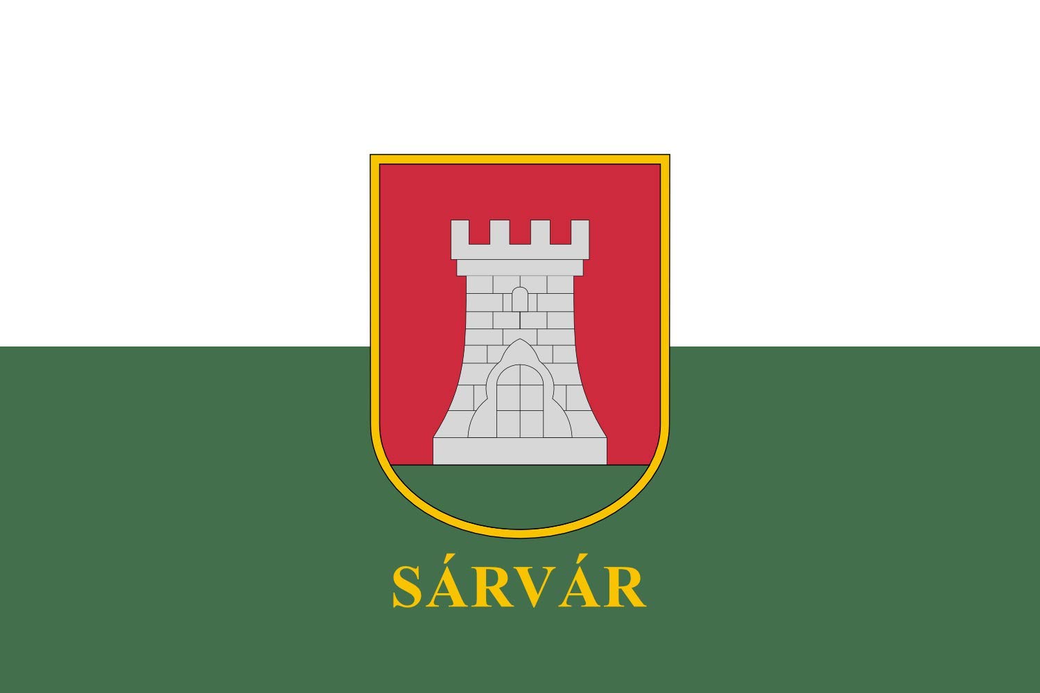 Drapeau Large Sárvár drapeau paysage de 1.35m² pour mât standard