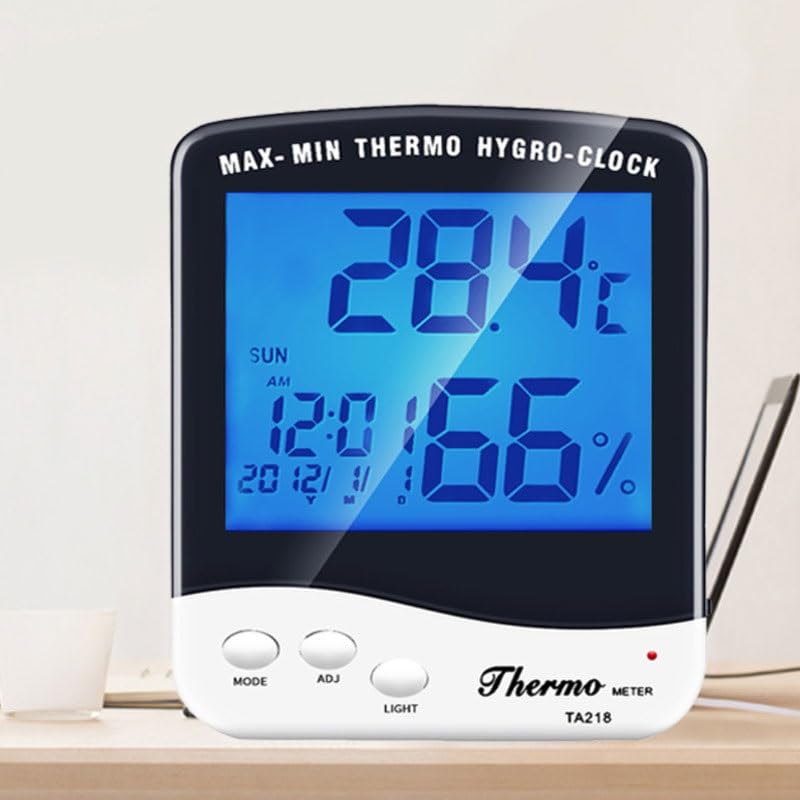 ABS Electronic Thermometer Hygrometer Multi-Functional Home Luminous Indoor