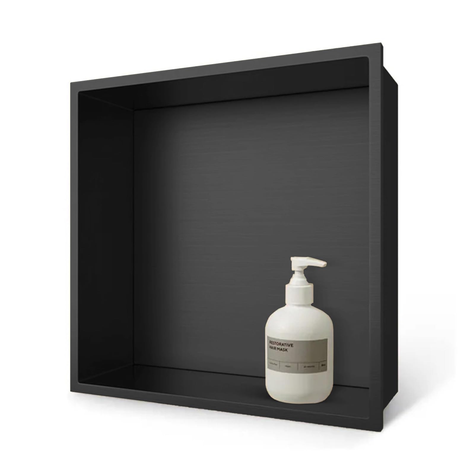 Bathroom Wall Niche Single Shelf Recessed Shower Wall Niche Square Brushed Stainless Steel Shelves Rack No Tile Needed