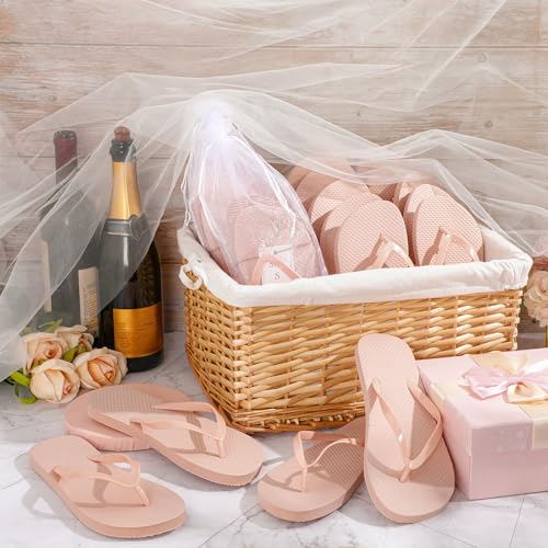 Image of Unittype Flip Flops Bulk for Wedding Guest Slippers Wedding Flip Flops with Cards Bags for Pool Beach Party