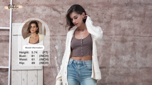 Dokotoo Beige Cardigan Sweaters for Women 2026 Fashion Lightweight