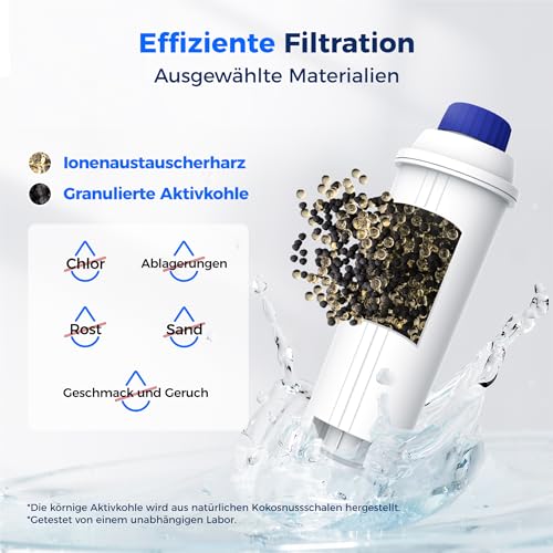 Foto von Waterdrop Filterkartuschen, Ersatz für De'Longhi® Wasserfilter DLSC002, Kompatibel mit De'Longhi® Magnifica® S, Eletta® Explorer, Dinamica® und ECAM-Serie, Kaffeeautomat und Espressomaschine (6)