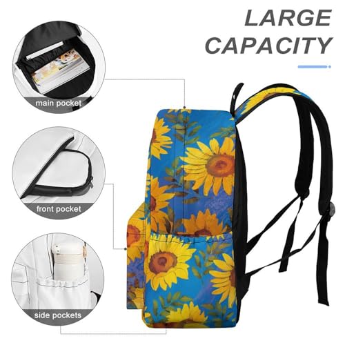 Sunflower Backpack Daily Commuting Casual Fashion 17 Inch Oxford Backpack4