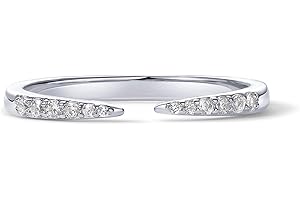 18K Gold Plated Open Eternity Ring | Cubic Zirconia Stacking Bands for Women