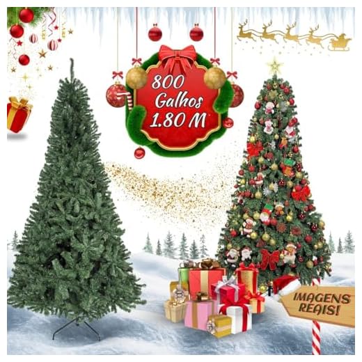 Árvore De Natal Pinheiro Canadense Luxo 1,80m 800 Galhos Tradicional Verde Imperial Premium Grande Cheia Luvinco