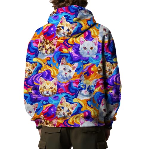 Men's Animal Graphic Oversized Hoodies Funny Y2K Long Sleeve Sweatshirts Casual Fall Outdoor Pullover with Pocket Unisex2